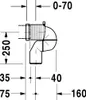 A technical drawing with dimensions of a plumbing fitting. Produktbild-Vorschau