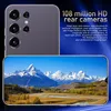 A smartphone is shown with its rear cameras and a scenic landscape displayed on its screen. Produktbild-Vorschau