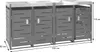 A four-unit garbage bin enclosure with dimensions indicated. Podgląd zdjęcia produktu