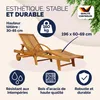 CASARIA® Chaise Longue Jardin Exterieur Tami Sun En Bois D Voir les images du produit 2