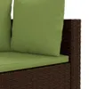 4-tlg. Garten-Sofagarnitur mit Kissen Braun Poly Rattan Produktbild-Vorschau 5