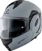 A studio shot of a gray flip-back motorcycle helmet. Produktbild-Vorschau