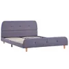 The Living Store Bettgestell Hellgrau Stoff 140x200 cm Produktbild-Vorschau 2