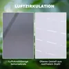 A split image showing two different materials used in a terrarium, with text overlays describing their features. Produktbild-Vorschau