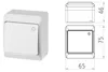 Wandmontageschakelaar voor inbouwspots, wit, IP44, HERMES Productafbeelding-voorbeeld 5