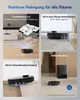 Collage of images showcasing features of a robot vacuum cleaner. Produktbild-Vorschau
