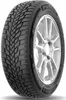 A studio shot of a single car tire mounted on a silver rim, presented against a white background. Produktbild-Vorschau
