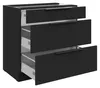 Küchen Unterschrank 80 cm SIENA Schwarz Vollauszug Produktbild-Vorschau 2