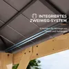 Close-up view of the roof structure of a gazebo, highlighting an integrated two-way system for hanging nets and curtains. Produktbild-Vorschau
