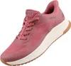 A single pink Skechers sneaker is shown against a white background.