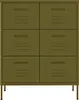 vidaXL Armoire à tiroirs vert olive 80x35x101,5 cm Acier Voir les images du produit 3