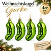 Weihnachtskugel Gurke 4er Set Christbaumschmuck Grün Produktbild-Vorschau 1