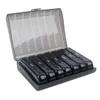 An open pill organizer with seven individual compartments, each labeled with a day of the week. Podgląd zdjęcia produktu
