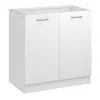 A white kitchen cabinet with two doors and silver handles, shown against a white background. Náhľad obrázku produktu