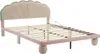 A bed frame with a padded headboard and footboard, shown from a diagonal angle against a white background. Podgląd zdjęcia produktu
