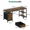Psací stůl 120x60x75 cm, otočný počítačový stůl, Náhled obrázku produktu 7
