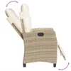 A side view of a recliner chair with cushions, showing its adjustable backrest and footrest. Produktbild-Vorschau