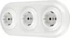 Unterputz Porzellan Retro Steckdose 3-fach, All-in-One, SET Produktbild-Vorschau 1