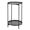 Beistelltisch rund Couchtisch Telefontisch 28x48 cm schwarz Produktbild-Vorschau 1