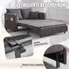 Collage of a grey sofa bed, showing its details and construction. Voir les images du produit