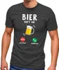 Herren T-Shirt grillen Bier ruft an lustiger Spruch Produktbild-Vorschau 1