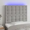 The Living Store LED Kopfteil Hellgrau 100x5x118/128 cm Produktbild-Vorschau 1
