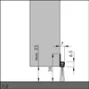 A diagram showing the dimensions and installation of a door bottom seal. Anteprima dell’immagine prodotto