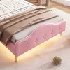 Łóżko dziecięce z tapicerką, oświetleniem LED, metalowymi Podgląd zdjęcia produktu 9