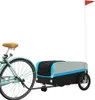 vidaXL Fahrradanhänger Schwarz und Blau 45 kg Eisen Produktbild-Vorschau 3