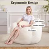 HOMMPA sedací vak, sametový, béžový, ergonomický s opěrkou, Náhled obrázku produktu 3