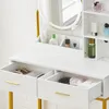 Coiffeuse CLIPOP,Set de coiffeuse à miroir rond,2 Voir les images du produit 5