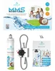 Collage showing a water filter product with packaging and accessories. Produktbild-Vorschau