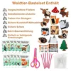 A flat lay image showcasing the contents of a woodland animal felt crafting kit. Produktbild-Vorschau