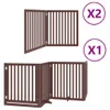 Design 8-tlg. Hundetor mit Tür Faltbar Braun 640 cm Produktbild-Vorschau 2