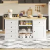 Wyspa kuchenna Merax 150x65x75cm, kredens z 5 szufladami i Podgląd zdjęcia produktu 4