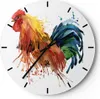 Wanduhr - Rund - Glasuhr - Hahn Ilustration Tier Farben - Produktbild-Vorschau 1