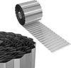 A roll of corrugated metal edging and a close-up of the coiled edging. Produktbild-Vorschau