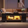 MODFU Table Basse Noir Design avec LED - Meuble de Salon Voir les images du produit 7