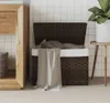 vidaXL Kosz na pranie z pokrywą Ciemnobrązowy 55,5x35x34 cm Podgląd zdjęcia produktu 2