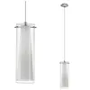 Two pendant lights are shown against a white background. One is a close-up of the top part of the light, and the other is a full shot of the light. Voir les images du produit