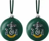 Two green Christmas ornaments with the Slytherin crest on them, each with a black ribbon for hanging. Anteprima dell’immagine prodotto