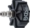 A close-up studio shot of a black brake bleeding adapter with a silver connector. Produktbild-Vorschau