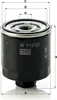 A black oil filter with measurement indicators and text. Produktbild-Vorschau