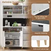 OKWISH Buffet Haut - Armoire de Rangement avec Prises et Voir les images du produit 6