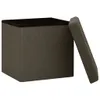 vidaXL Hocker mit Stauraum 2 Stk. Dunkelbraun Leinenoptik - Produktbild-Vorschau 6