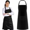 Küchenschürze Schwarz Mit Tasche – Wasserdichte Gastronomie Produktbild-Vorschau 1