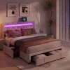 Łóżko tapicerowane ProximaX 160x200 cm z oświetleniem LED i Podgląd zdjęcia produktu 4