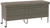 vidaXL Skrzynia ogrodowa na kółkach szara 160x55x75 cm Poli Podgląd zdjęcia produktu 4