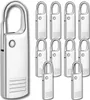 Sada 10 strieborných kovových príveskov na zips Náhľad obrázku produktu 8