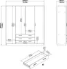 Spell Kleiderschrank B183 cm 4 Türen und 3 Schubladen weiß. Produktbild-Vorschau 9